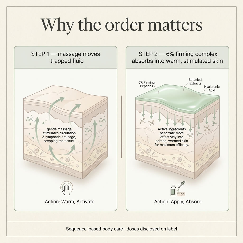 Why the order matters — drain first, firm second